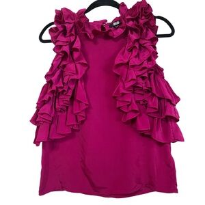 Asos ruffle detail magenta top size 2